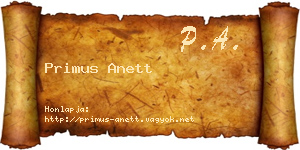 Primus Anett névjegykártya